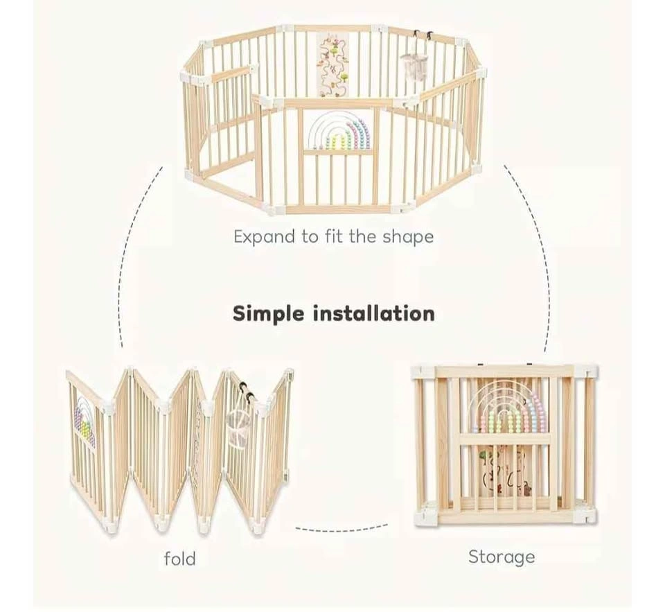 Foldable Wooden Baby Playpen Activity Center - photo 5