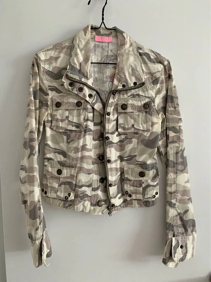 Distressed Camouflage Moto Jacket