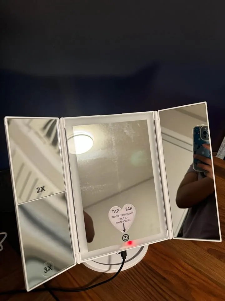 Foldable stand LED makeup mirror image indicator(2)