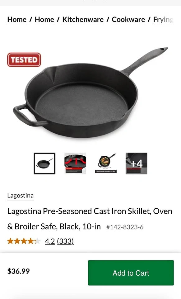 Cast Iron Skillet – 10" Pre-Seasoned