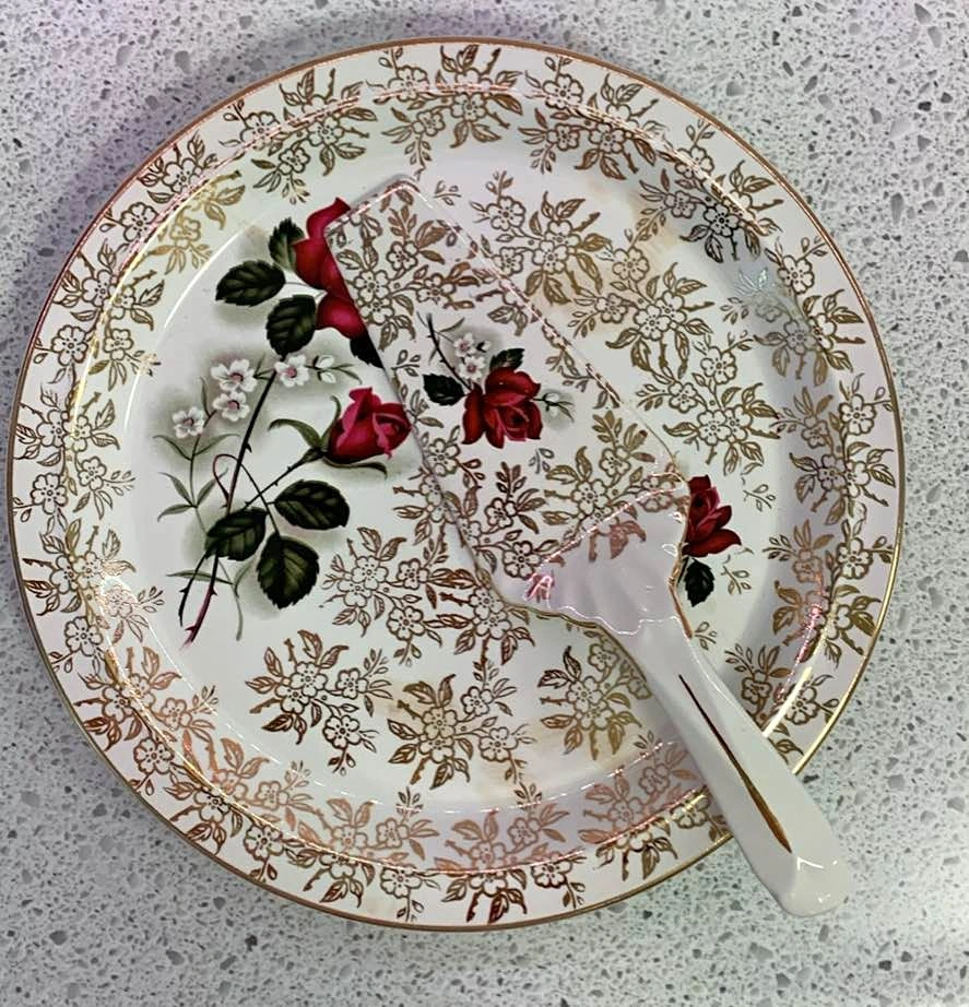 Vintage Ceramic Cake Plate & Server