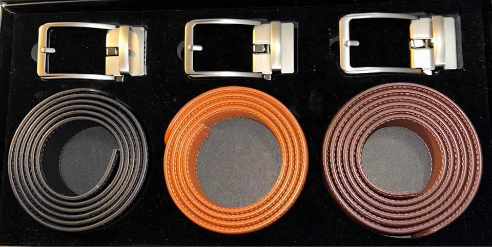 Buckley Adjustable Leather Belts 3-Pack - NEW In Box - photo 2