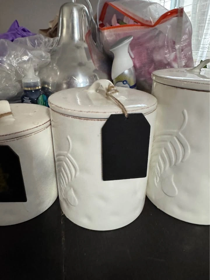Melaleuca ceramic canisters - photo 4