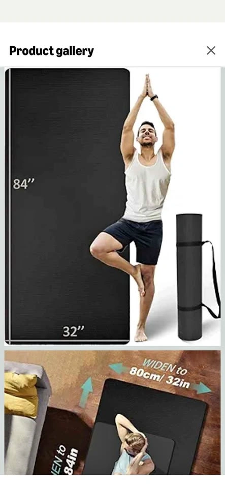Extra Long & Wide Thick Yoga Mat 84'' x 32'' x 7mm