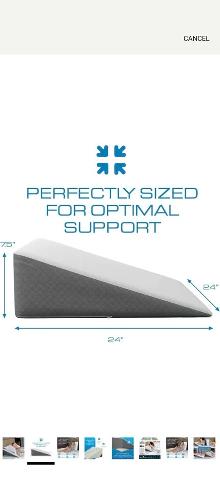 Kӧlbs Bed Wedge Pillow with Memory Foam Top (7.5" Height) - photo 2