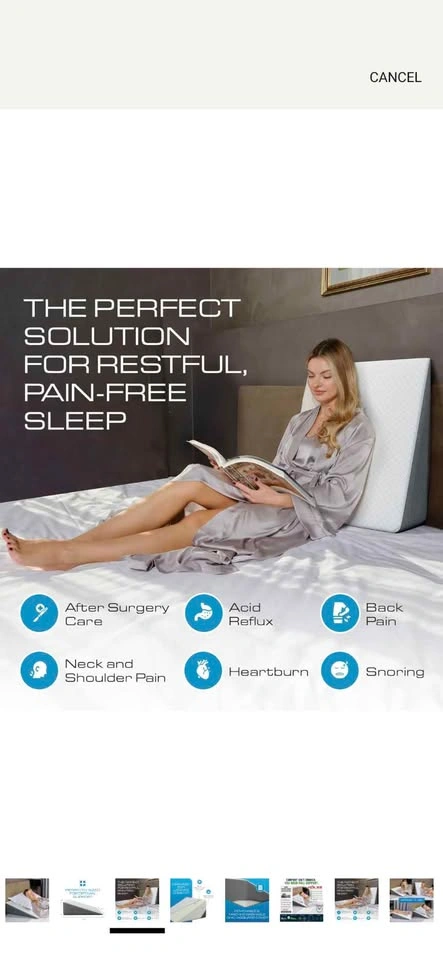 Kӧlbs Bed Wedge Pillow with Memory Foam Top (7.5" Height) - photo 3