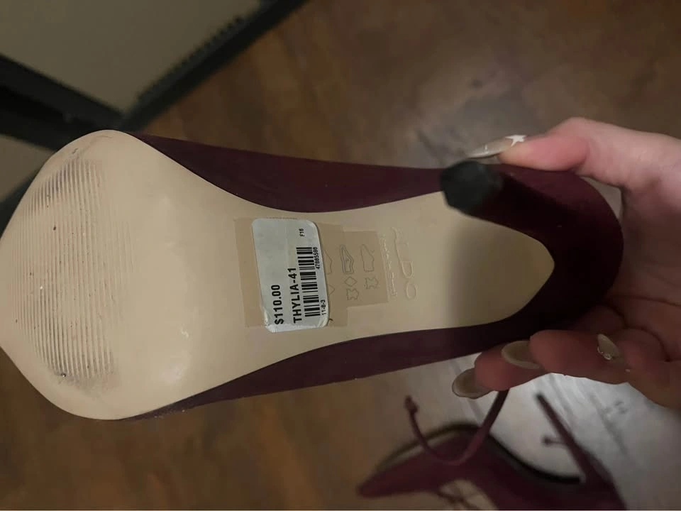 ALDO THYLIA-41 burgundy lace up heels - photo 4