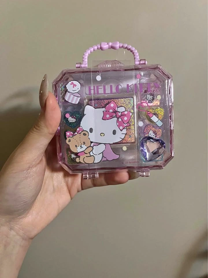 Sanrio Hello Kitty Pink Glitter Stamp Set with Ink Pad
