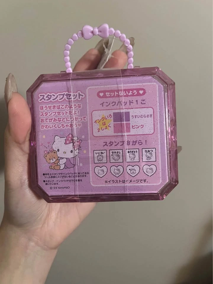 Sanrio Hello Kitty Pink Glitter Stamp Set with Ink Pad - photo 2
