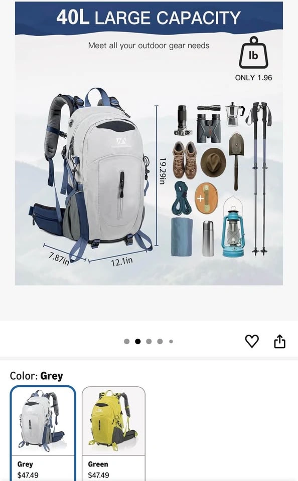 Farmer&Donkey 40L Waterproof Hiking & Camping Backpack - photo 2