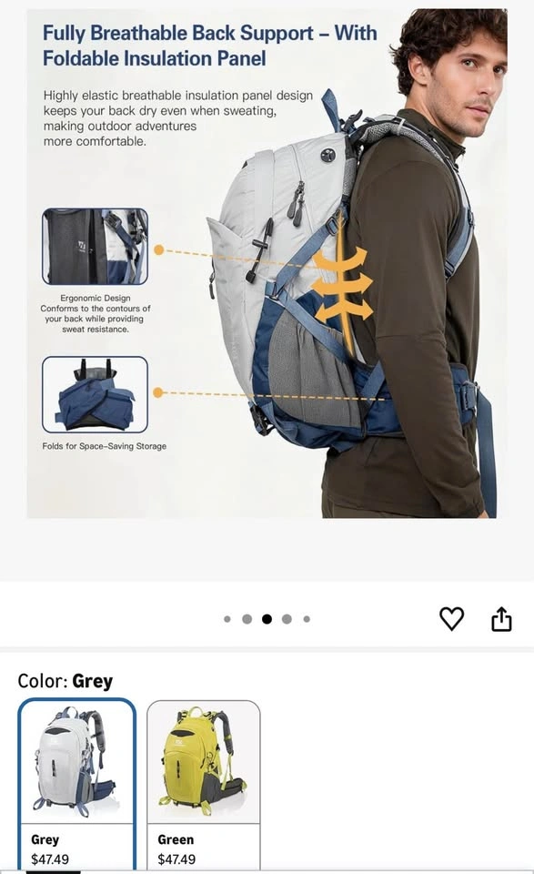 Farmer&Donkey 40L Waterproof Hiking & Camping Backpack - photo 3