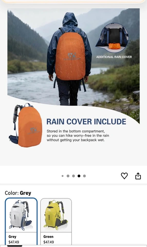 Farmer&Donkey 40L Waterproof Hiking & Camping Backpack - photo 5