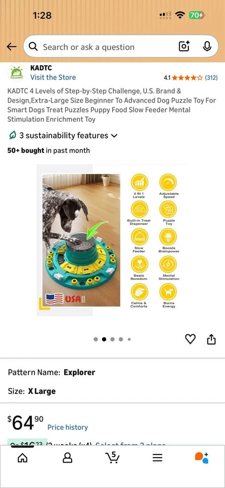 KADTC Extra-Large 4-Level Interactive Dog Puzzle Feeder - photo 3