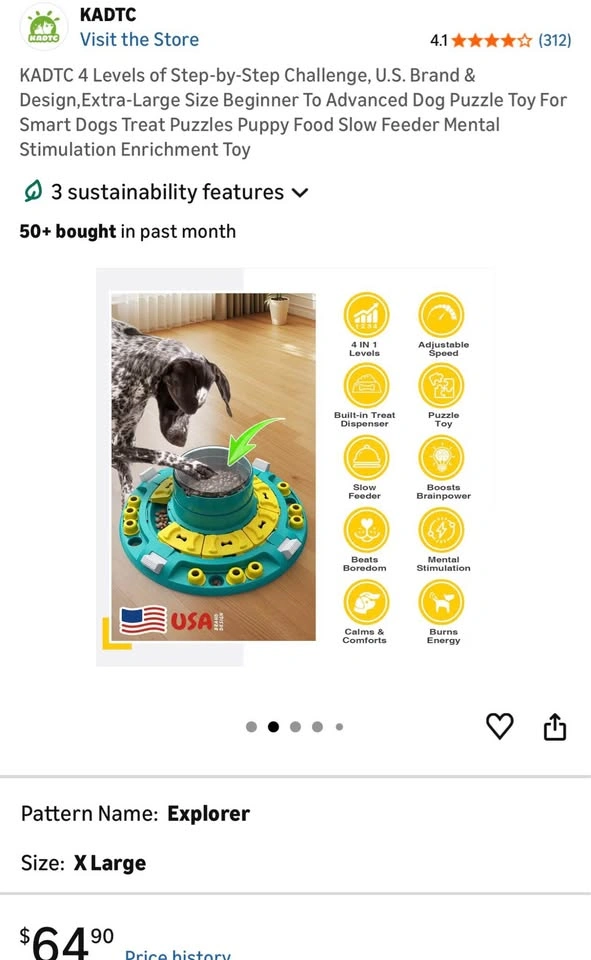 KADTC Extra-Large 4-Level Interactive Dog Puzzle Feeder - photo 4