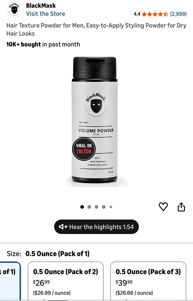 BlackMask Hair Texture Powder for Men
