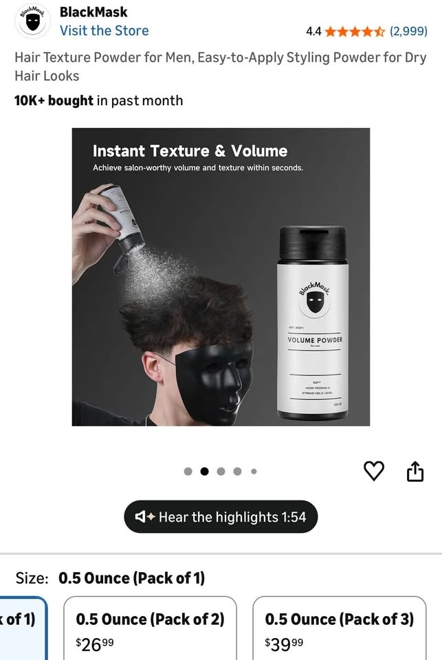 BlackMask Hair Texture Powder for Men - photo 2