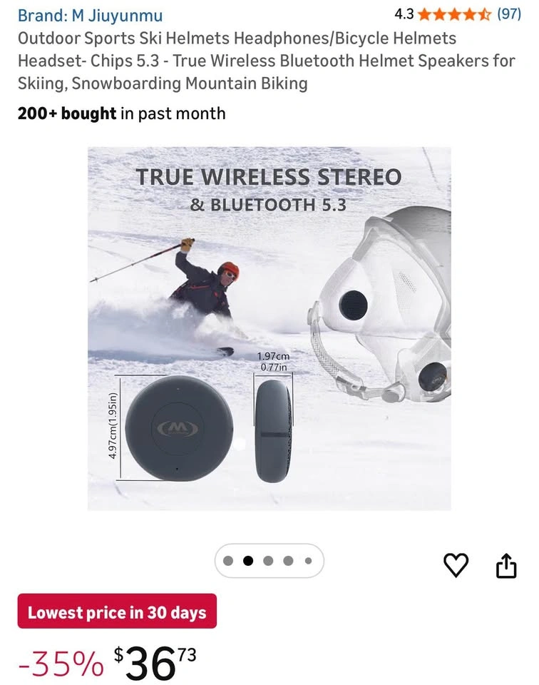Outdoor Sports Ski and Bicycle Helmet Bluetooth Headset - photo 2