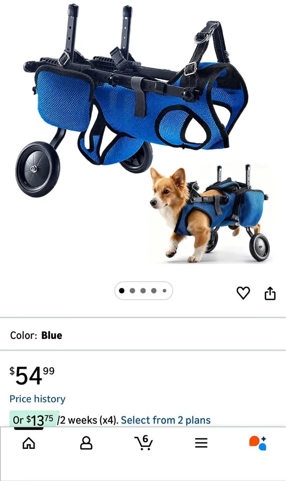 Dog Wheelchair for Back Legs - Lightweight Adjustable Wheel