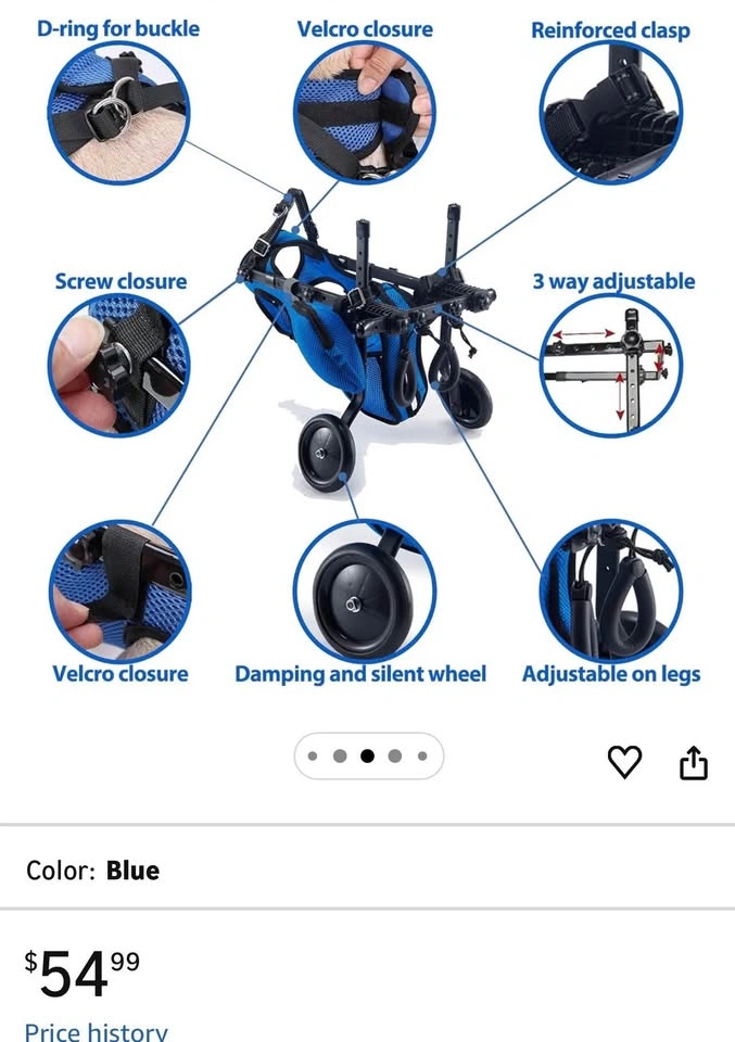 Dog Wheelchair for Back Legs - Lightweight Adjustable Wheel - photo 4