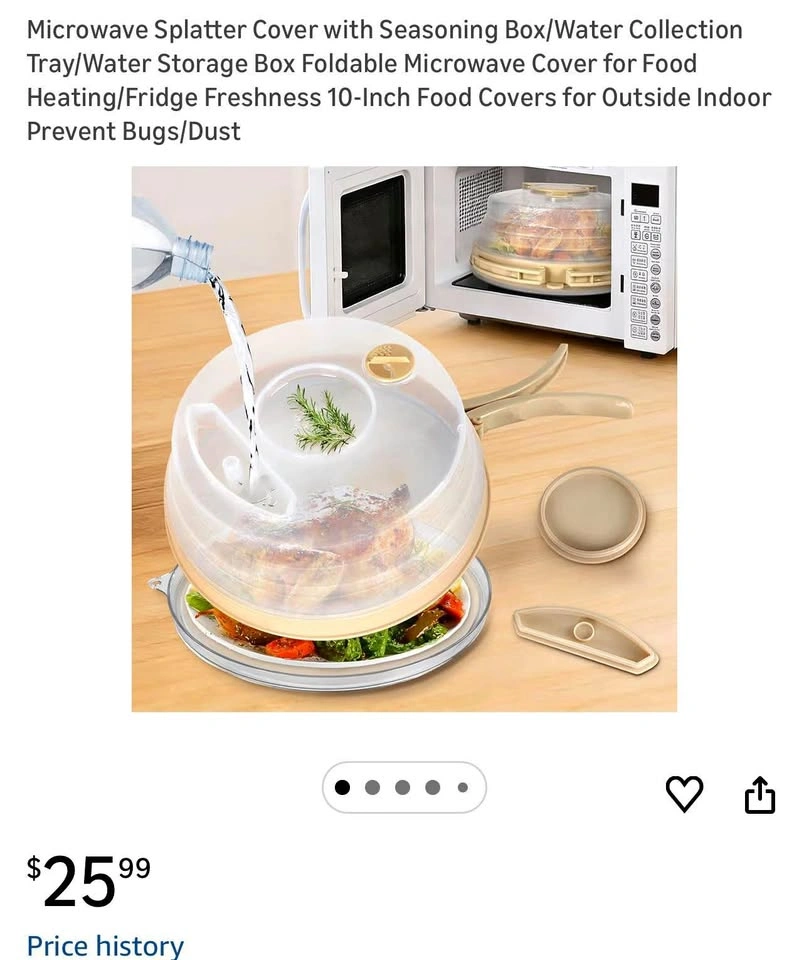 Foldable Microwave Splatter Cover with Seasoning Box