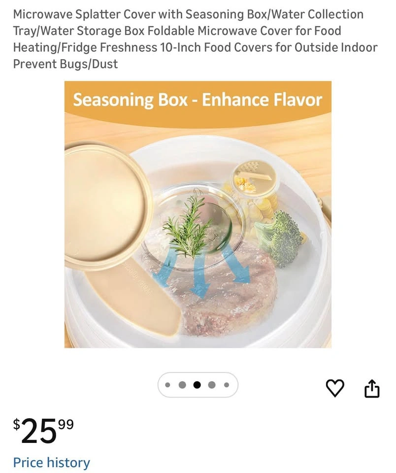 Foldable Microwave Splatter Cover with Seasoning Box - photo 3