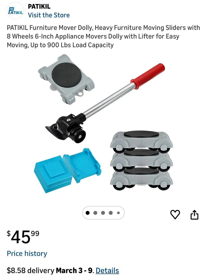 PATIKIL Furniture Mover Dolly, Heavy Furniture Moving Sliders