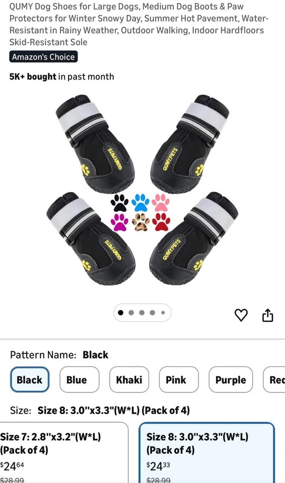 QUMY Dog Shoes for Large and Medium Dogs - photo 2