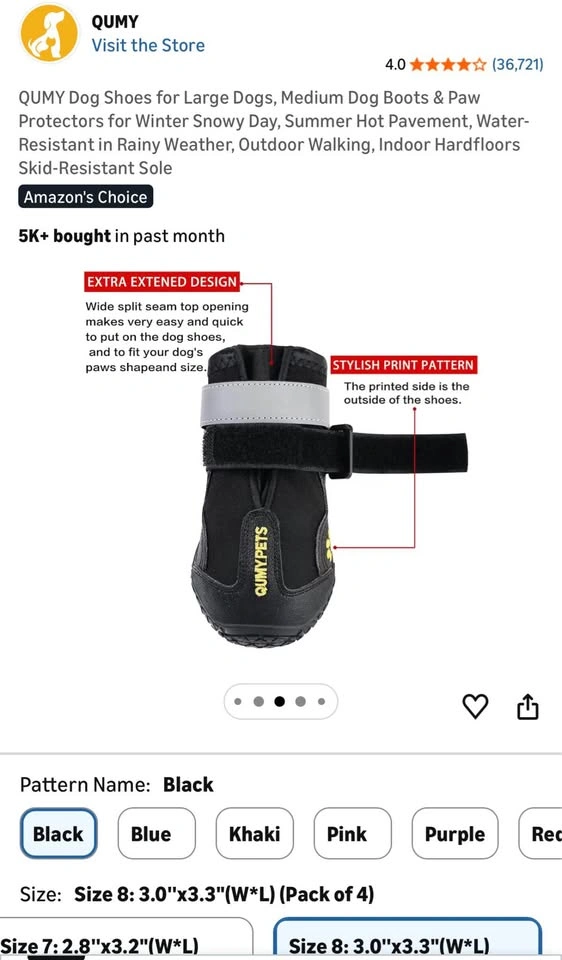 QUMY Dog Shoes for Large and Medium Dogs - photo 4