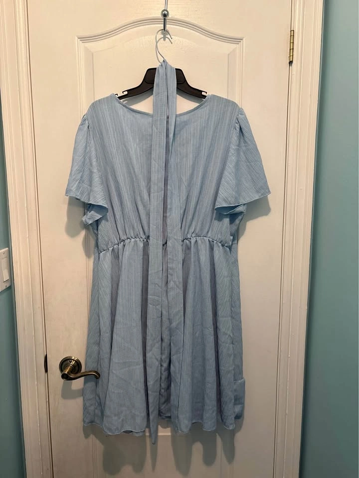 Blue Wrap Dress - Size: 2XL - photo 4