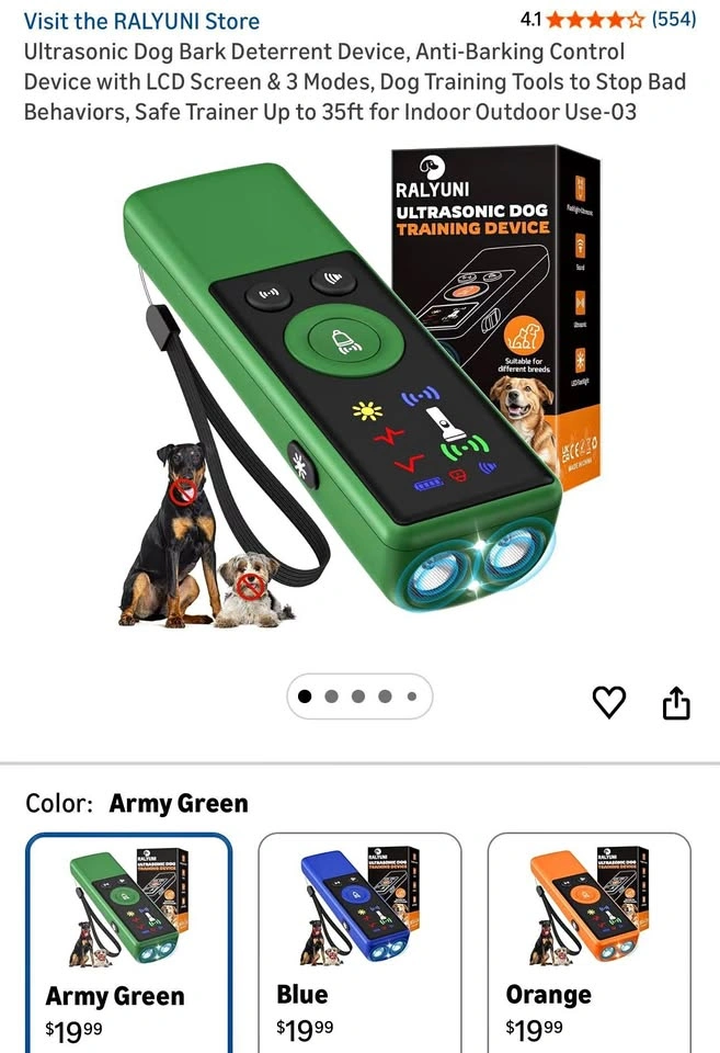 RALYUNI Ultrasonic Dog Bark Deterrent Device