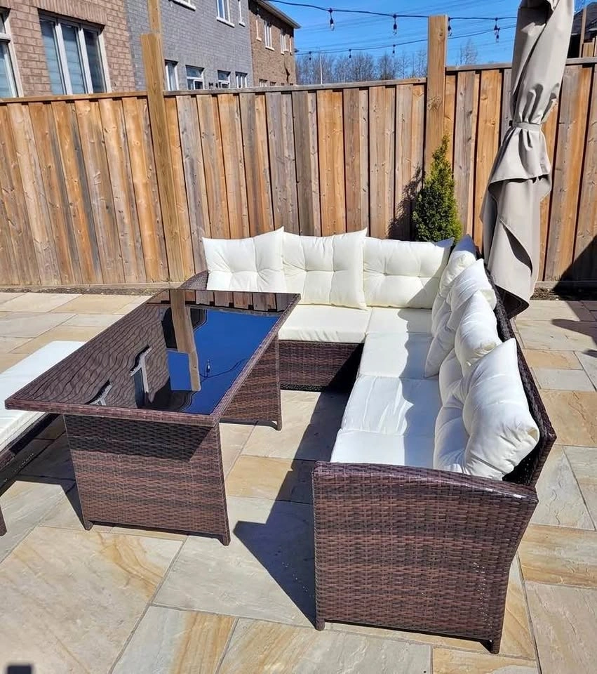 6pc Wicker Patio Set- Brown or Light Brown