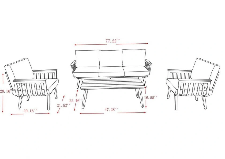 4 piece aluminum patio set- warehouse sale - photo 2