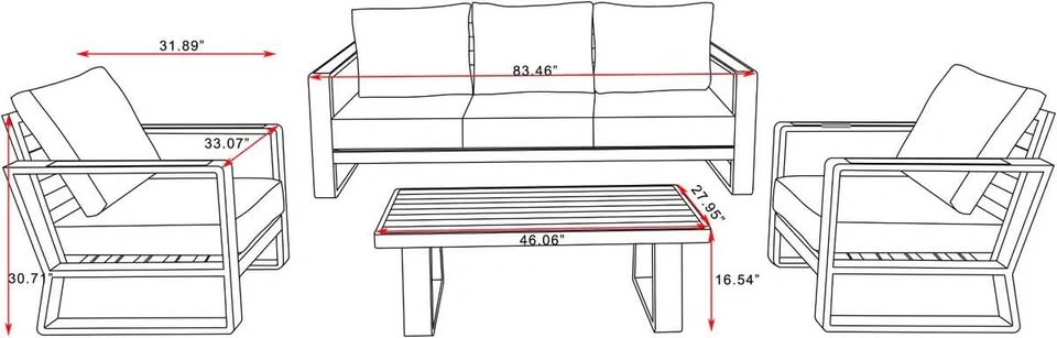 5 Seater Sofa With Table- Patio Set - photo 2
