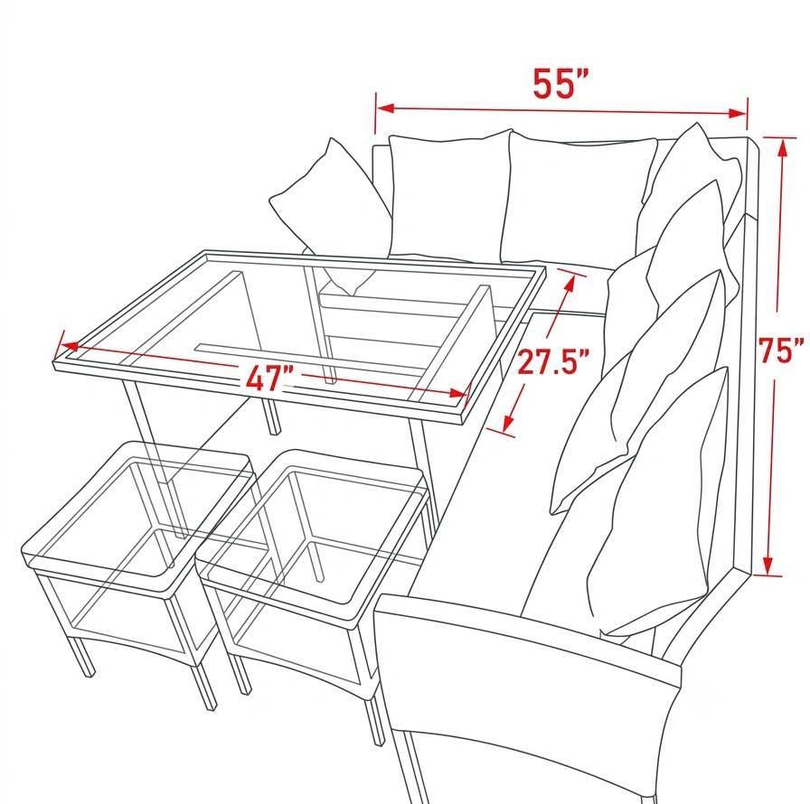 Brand new 7-piece wicker patio set - photo 2