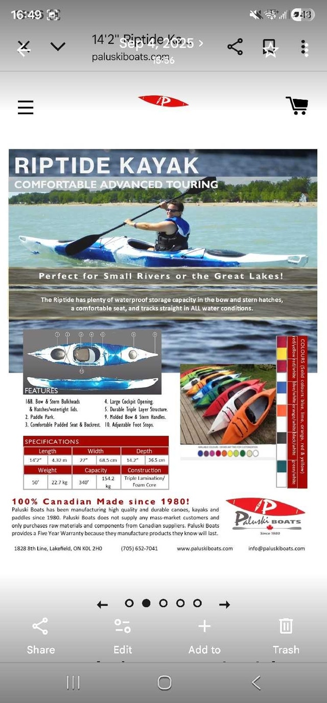 14.2ft Riptide Kayak - photo 4