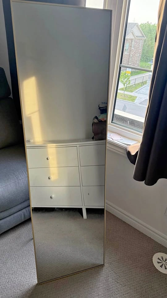Modern Gold Full-Length Standing Mirror