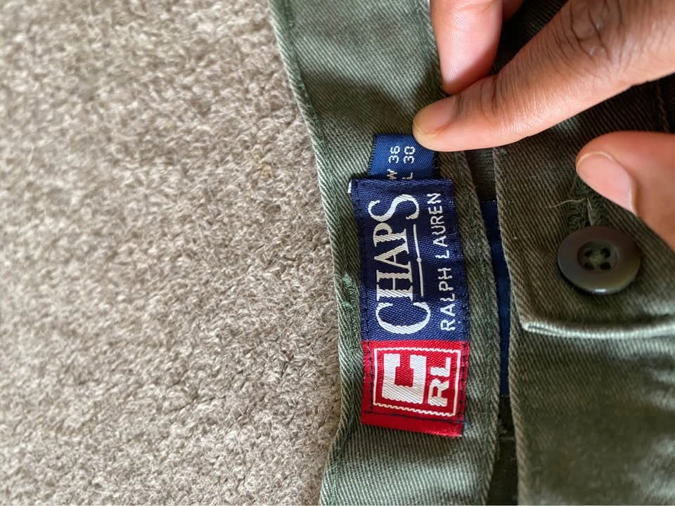 Vintage Mens ‘CHAMPS By Ralph Lauren’ Army Green Pants - Size L - photo 2