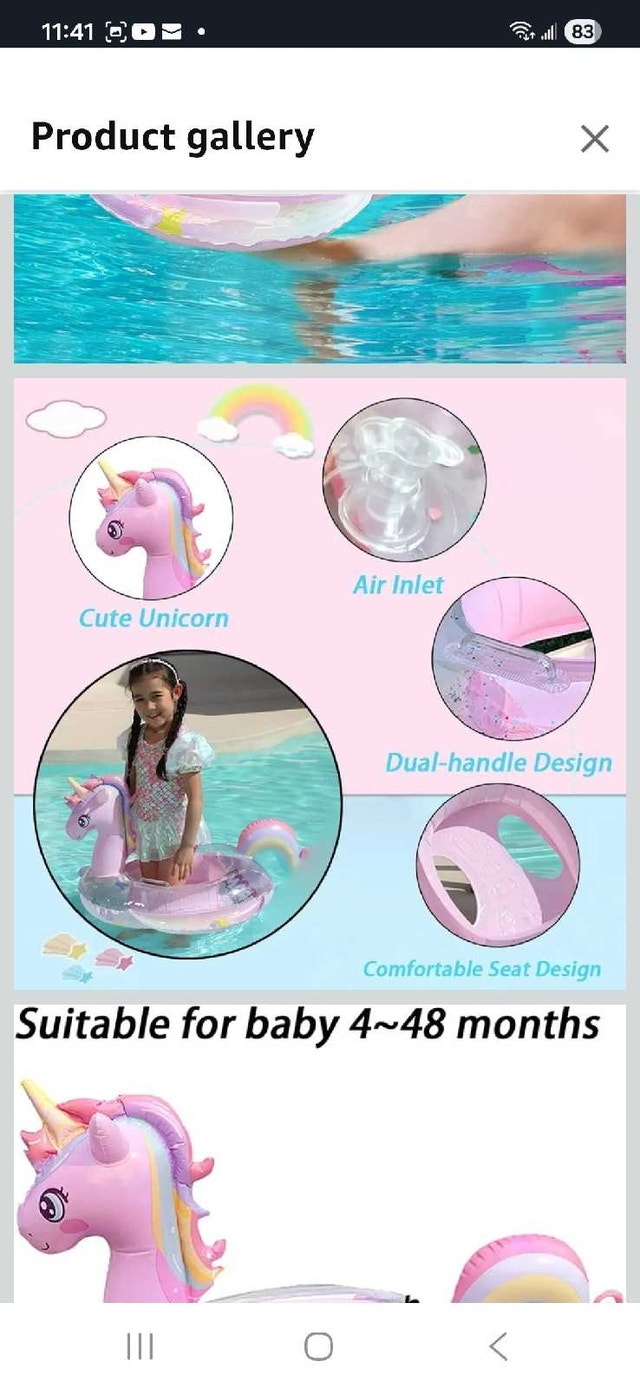 Unicorn Inflatable Baby Pool Float - photo 4