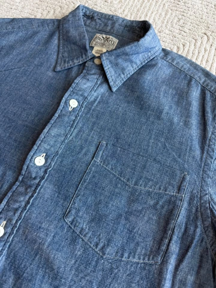 RRL Men’s Chambray Button-Down Shirt - Size Large - photo 4