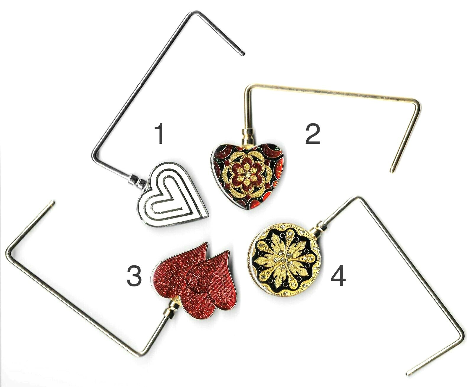 Gift enamel purse/handbag hook holder caddy hanger