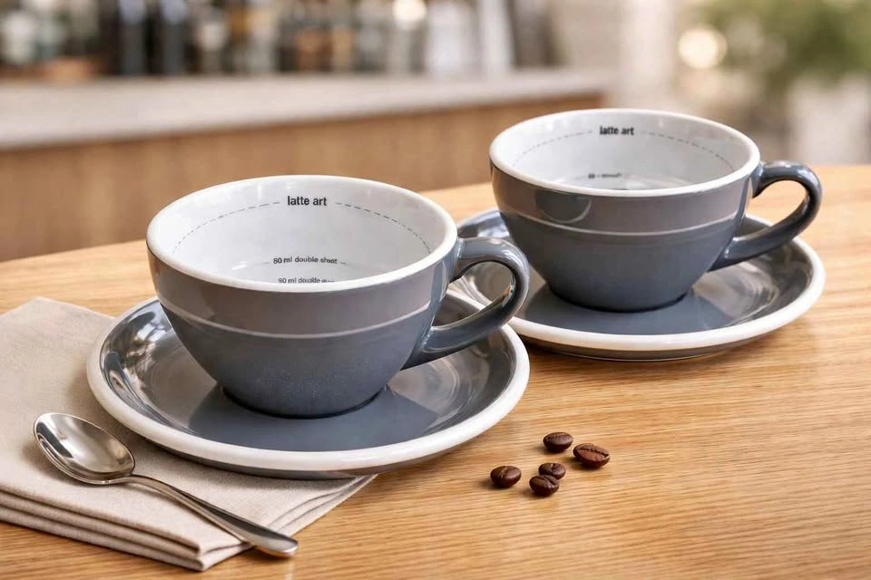 Breville Latte Art Mug Set – 2 Mugs + 2 Saucers