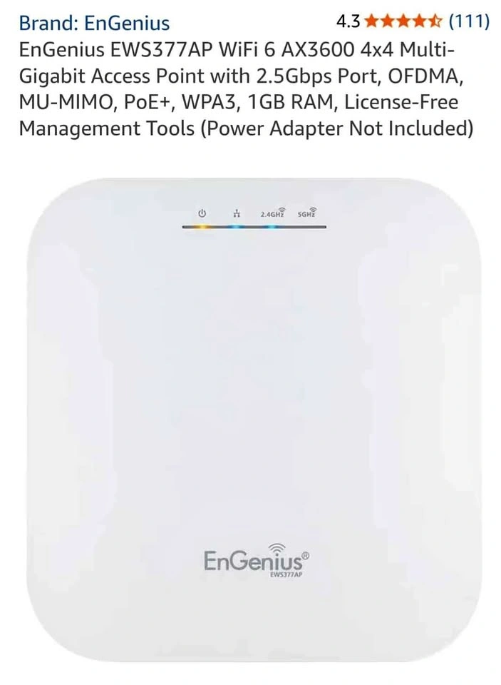 EnGenius EWS377AP Wi-Fi 6 AX3600 Managed Access Point - BNIB