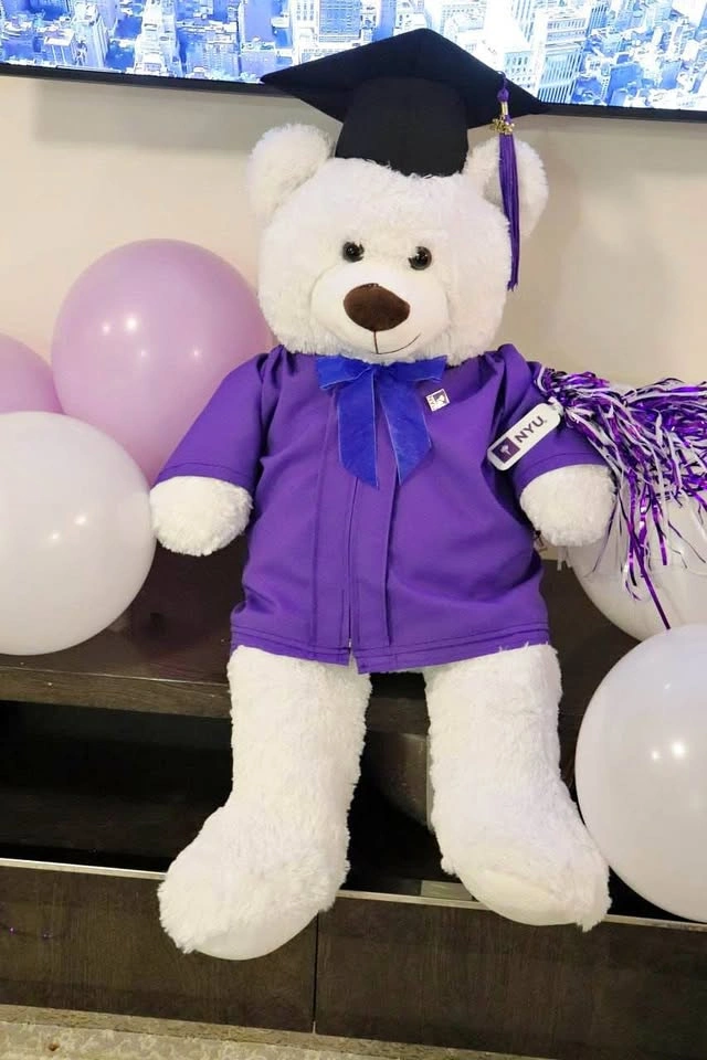 Handmade NYU Graduation Teddy Bear – One of a Kind!