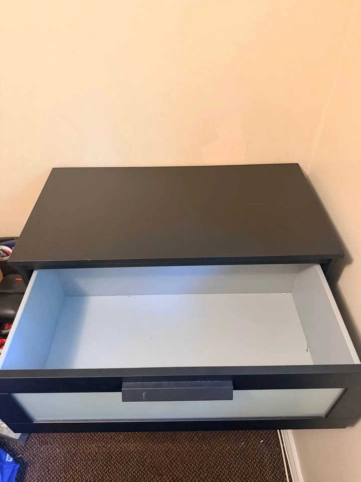Black 3-Drawer Dresser / Nightstand - photo 2
