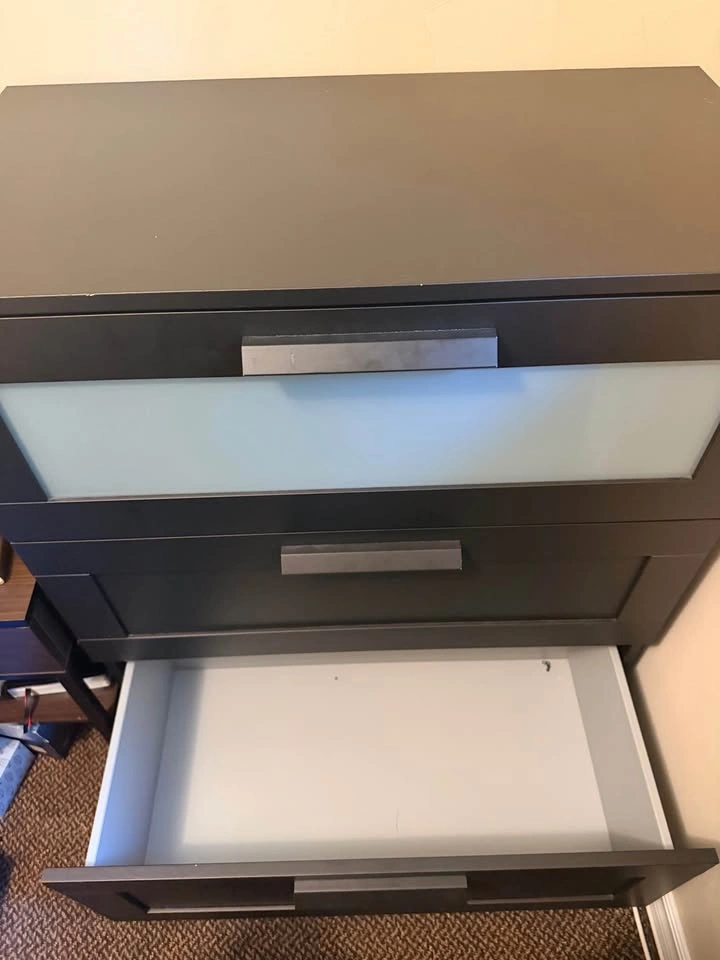 Black 3-Drawer Dresser / Nightstand - photo 4