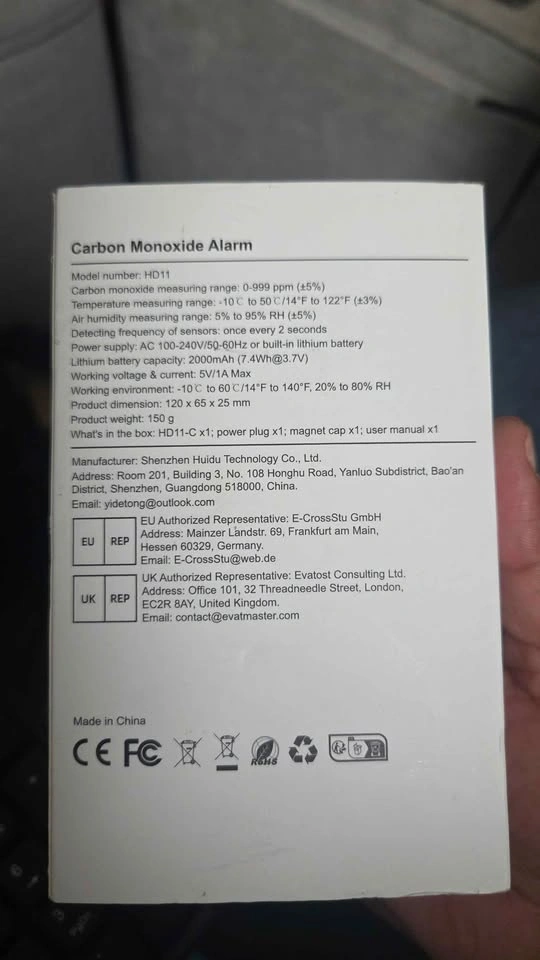 Carbon Monoxide Alarm HD11-C - photo 2