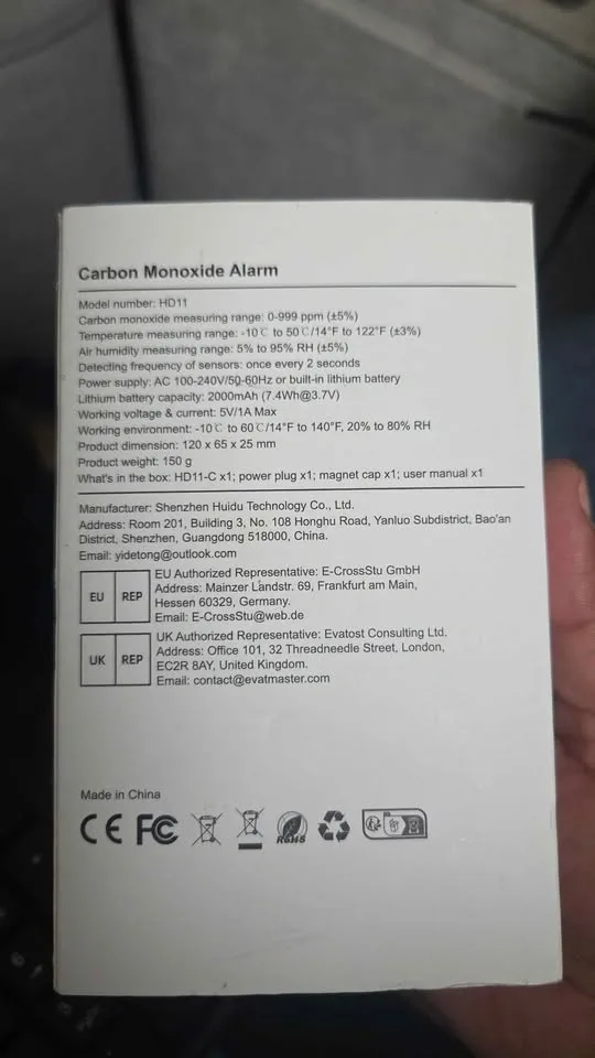 Carbon Monoxide Alarm HD11-C - photo 2