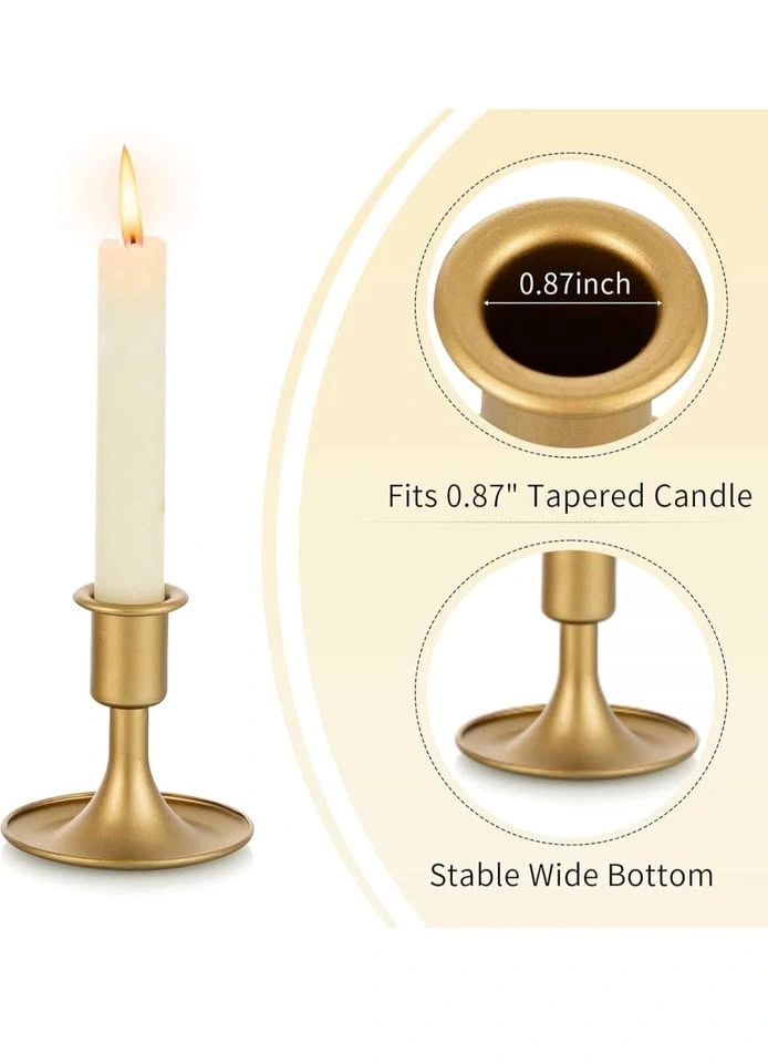 ROMADEDI Gold Tapered Candle Holders Set of 6 - photo 3