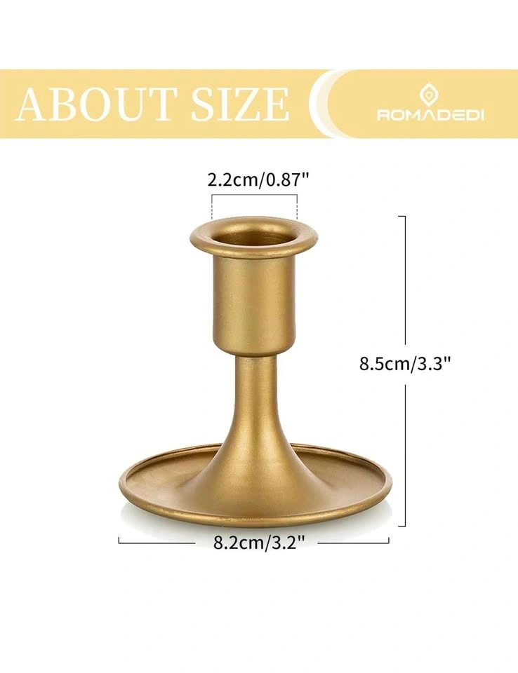 ROMADEDI Gold Tapered Candle Holders Set of 6 - photo 4