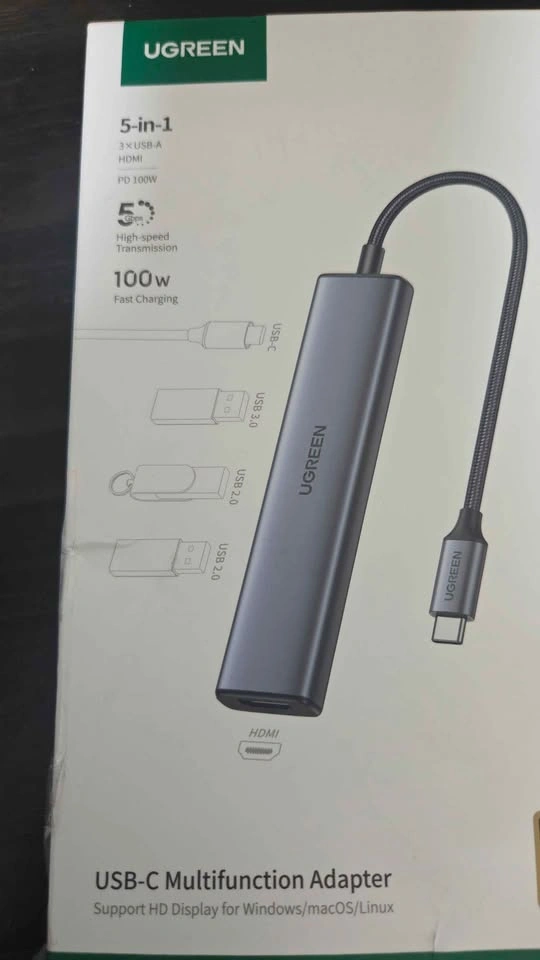 UGREEN 5-in-1 USB-C Multifunction Adapter 100W PD 4K HDMI - photo 3